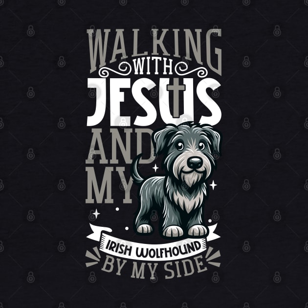 Jesus and dog - Irish Wolfhound by Modern Medieval Design